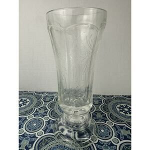 1980s Indiana Recollection Clear Glass Hurricane Vase
